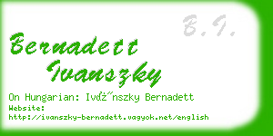 bernadett ivanszky business card